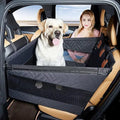 Grey washable dog bed with removable cover and sides, measuring 56x56x40 cm.