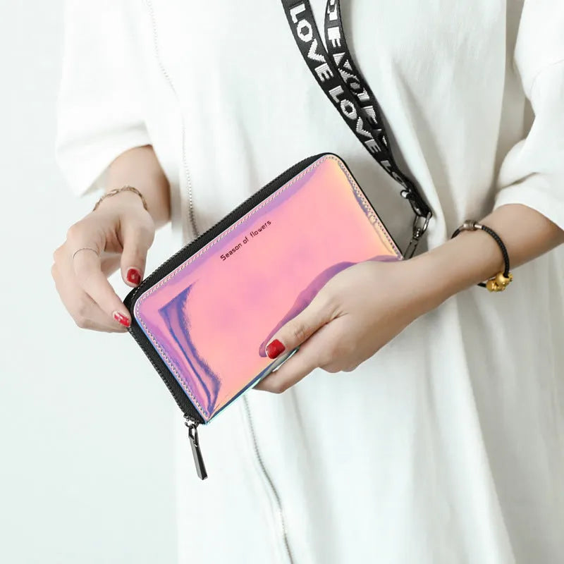 Korean-style short folding women's wallet in PU leather measuring 11cm