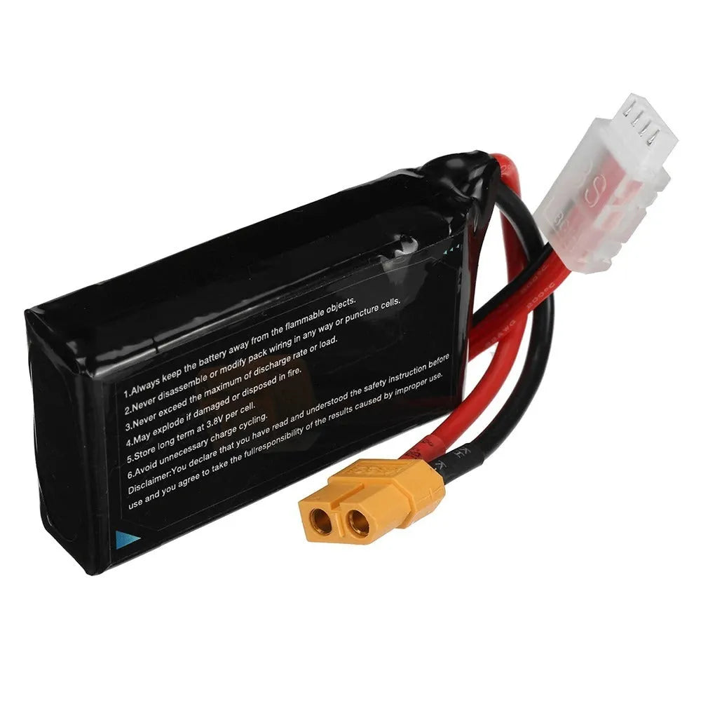 7.4V 1200mAh RC lithium battery measuring 15x36x70mm for remote control cars and ships