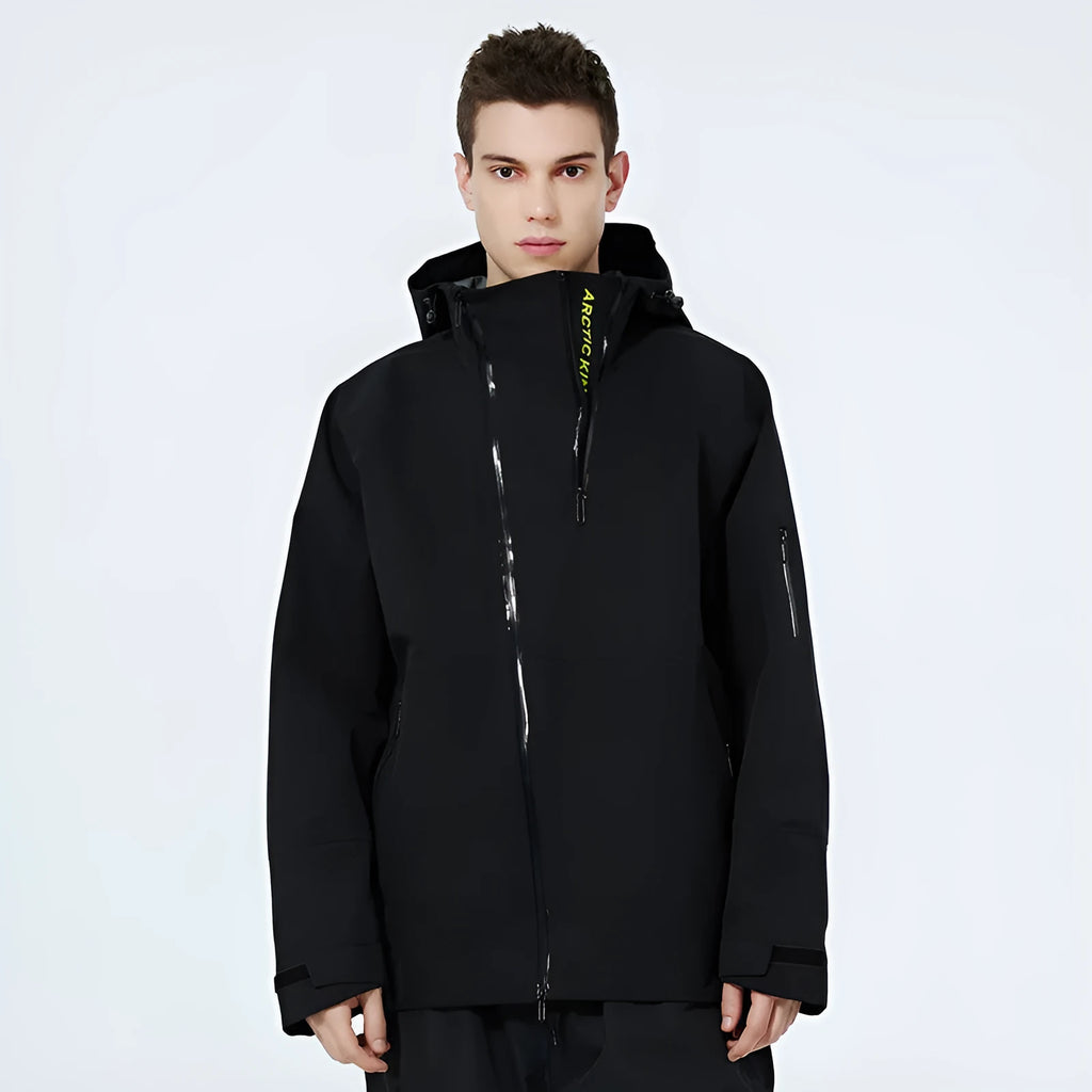 Unisex ski suit in yellow, black, or grey with windproof waterproof construction for snow sports