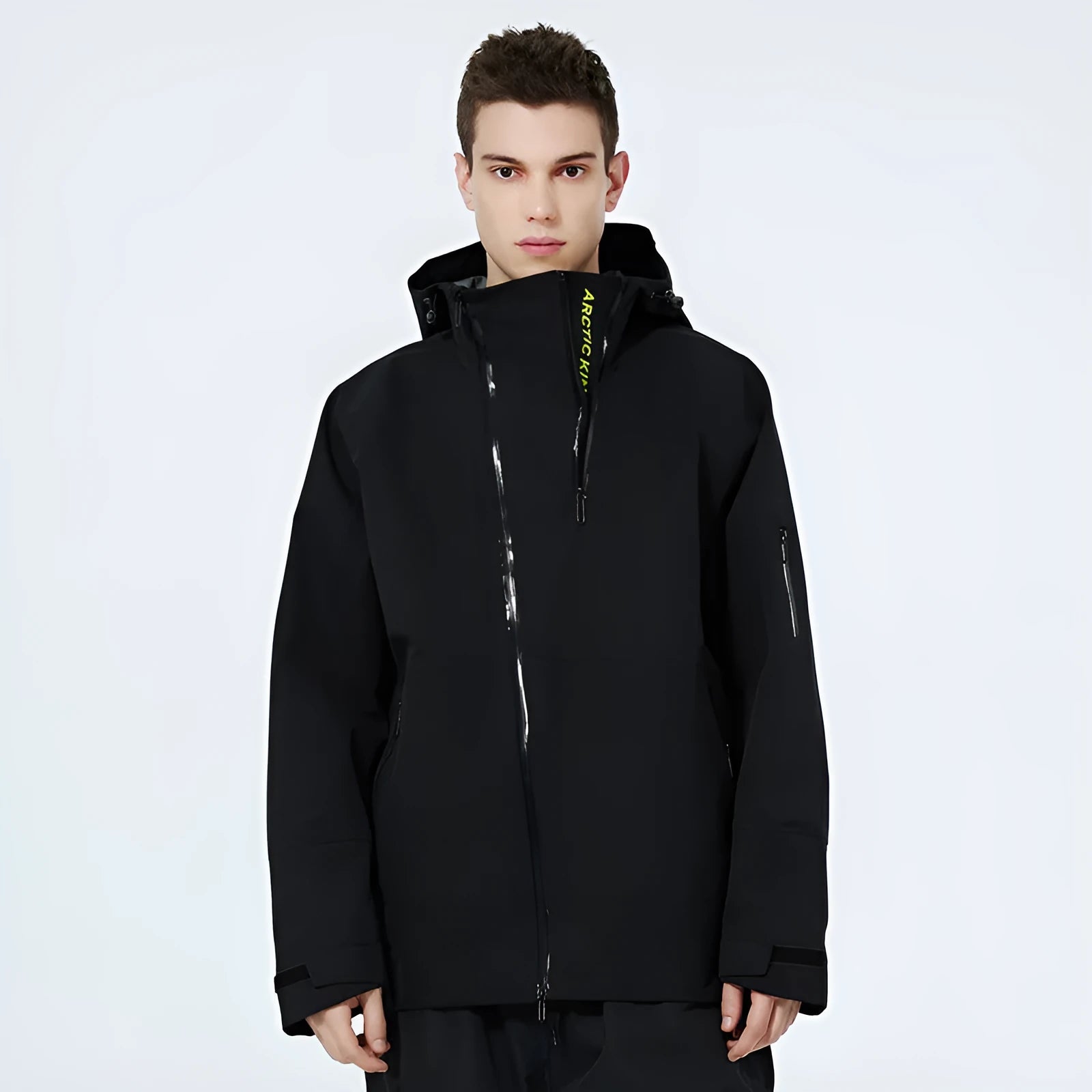 Unisex ski suit in yellow, black, or grey with windproof waterproof construction for snow sports