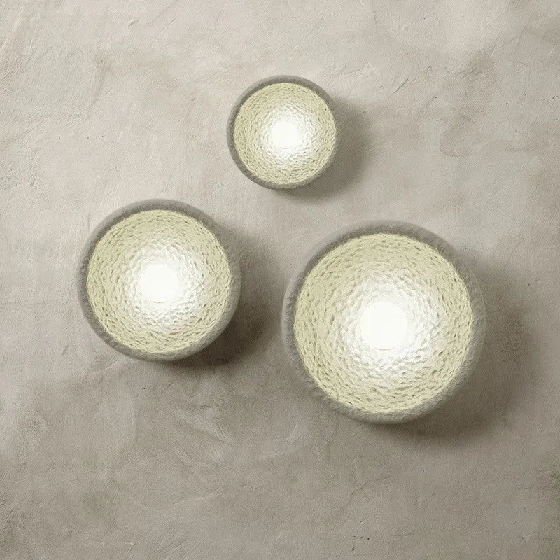 Japanese-style modern wall lamp with resin shade in three diameter sizes: 20cm, 26cm, and 32cm