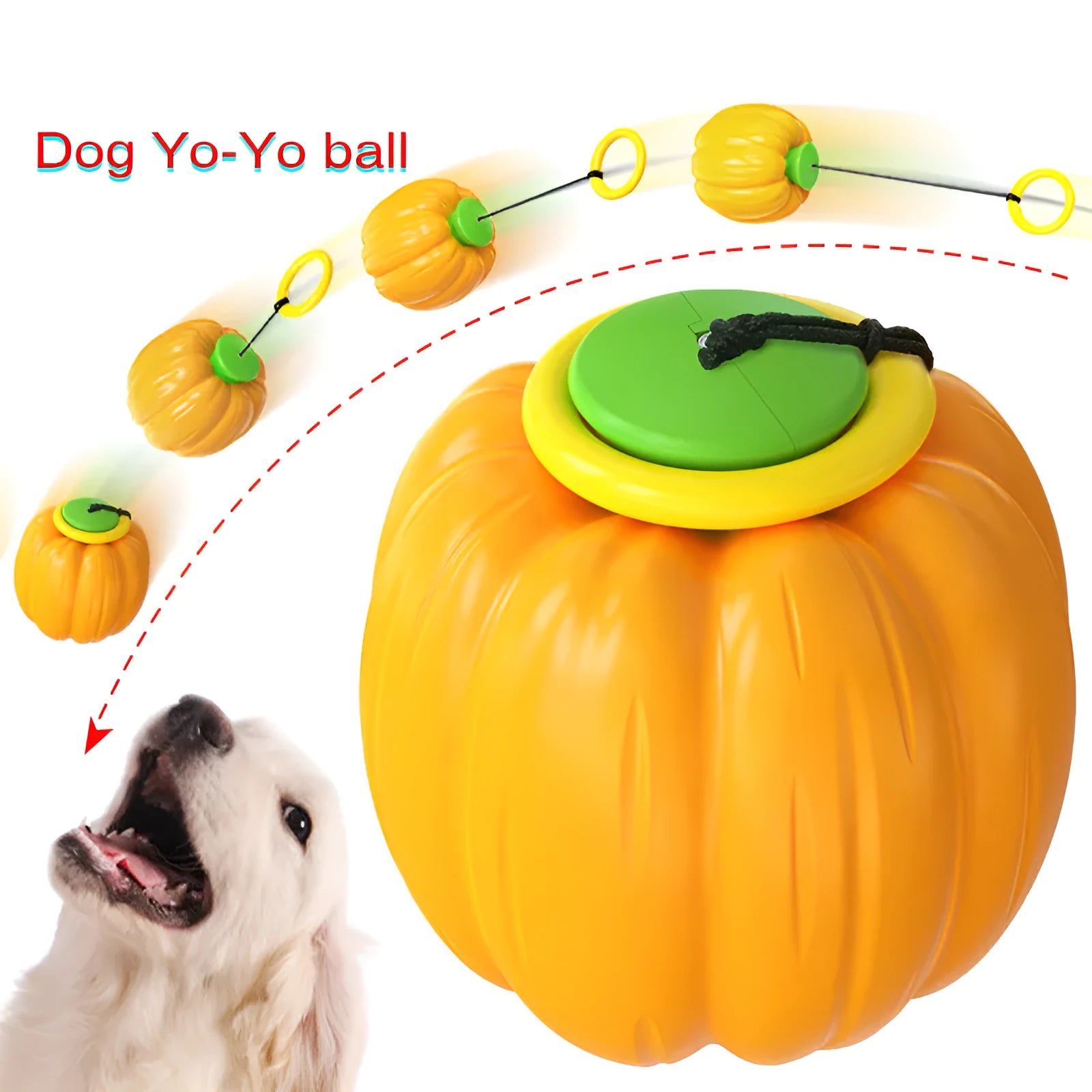 Pumpkin-shaped plastic dog chew toy with squeaker for small dogs in orange colour