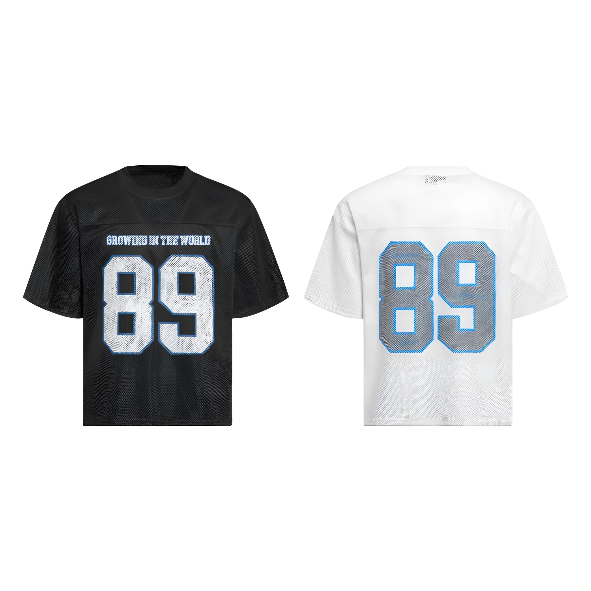 Men's loose-fitting casual t-shirt with alphanumeric printing design in black or white colours
