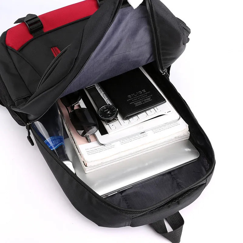 Waterproof nylon backpack for high school students with airpillow straps in four colour options