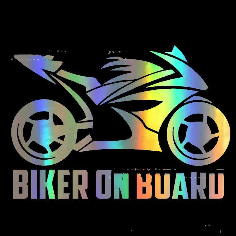 Reflective motorcycle sticker on PET material in various colours and sizes