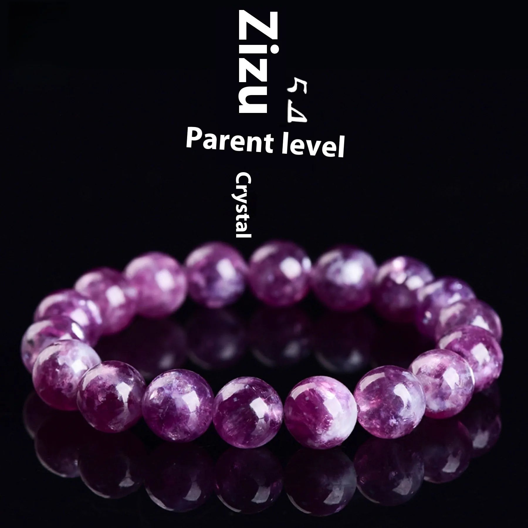 Polished purple grandmother crystal bracelet with geometrical beads in Korean style unisex design
