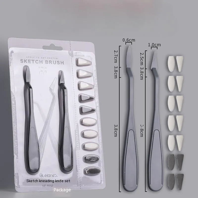 Plastic fluorescent pen eraser smear tip body sketch rubbing knife format R20212