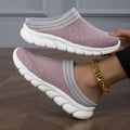 Women's striped Flyknit casual shoes with hollowed-out design and viscose sole