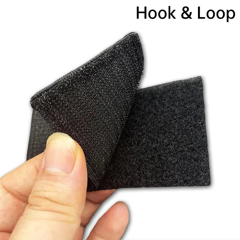 Embroidered green clover design Velcro fabric badge patch on a hook and loop strip.