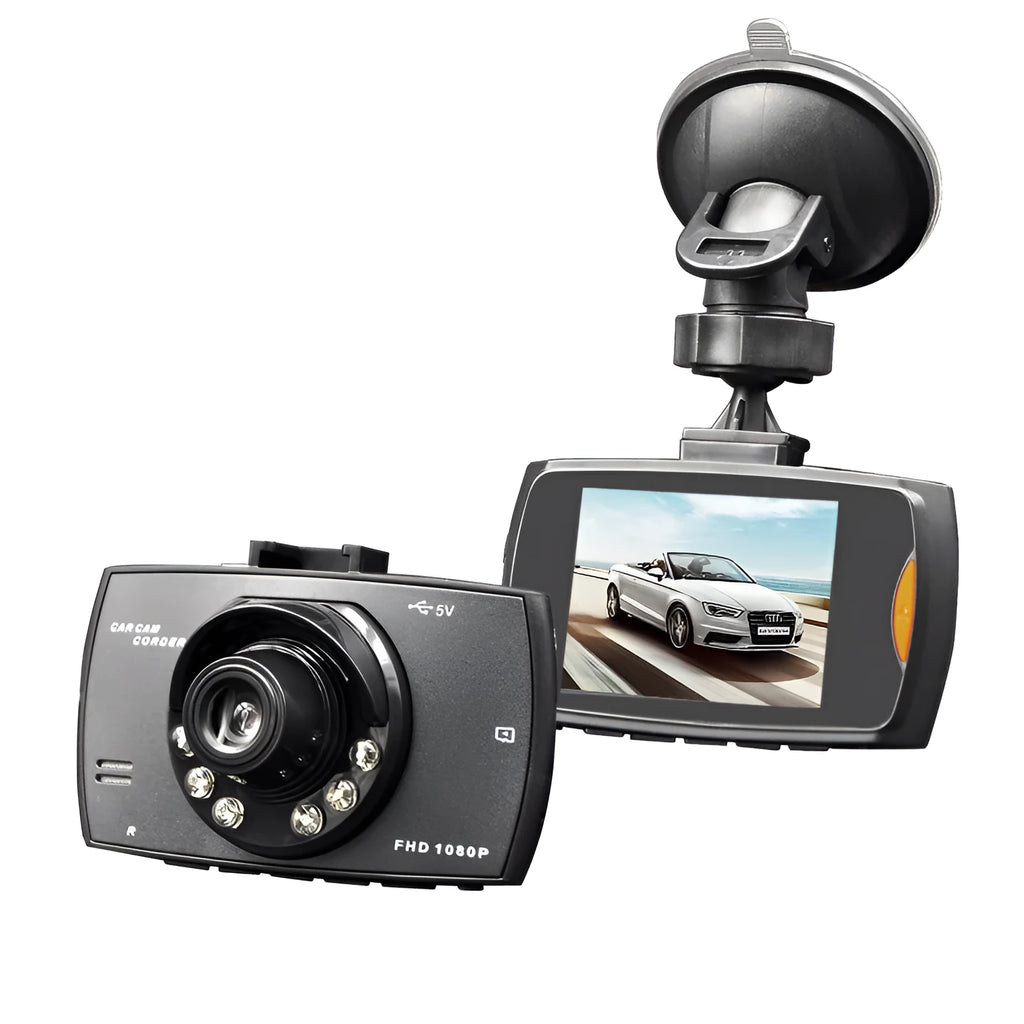 Car DVR dual camera system with front and rear recording and reversing image display