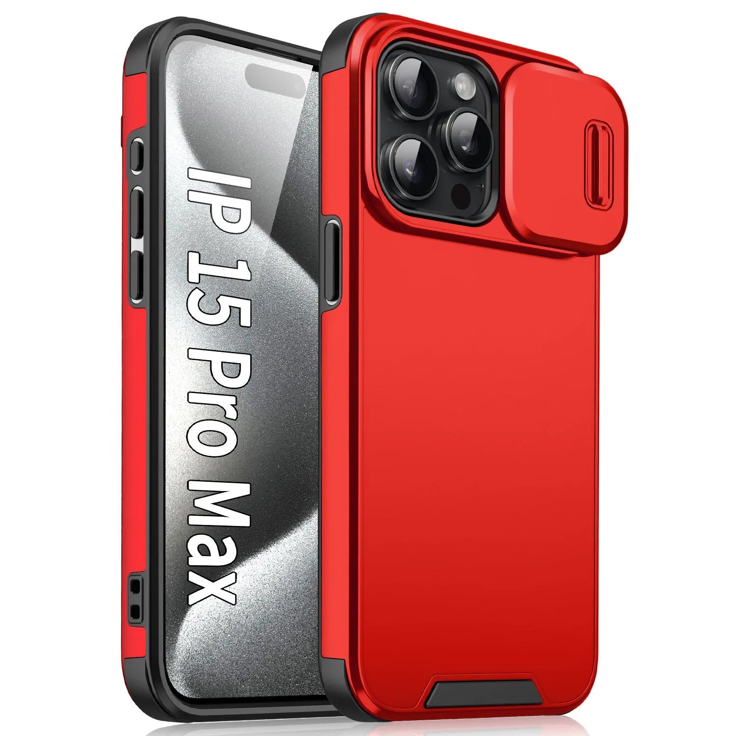 Simple sliding window phone case in black frosted TPU PC finish for iPhone 14 Pro Max