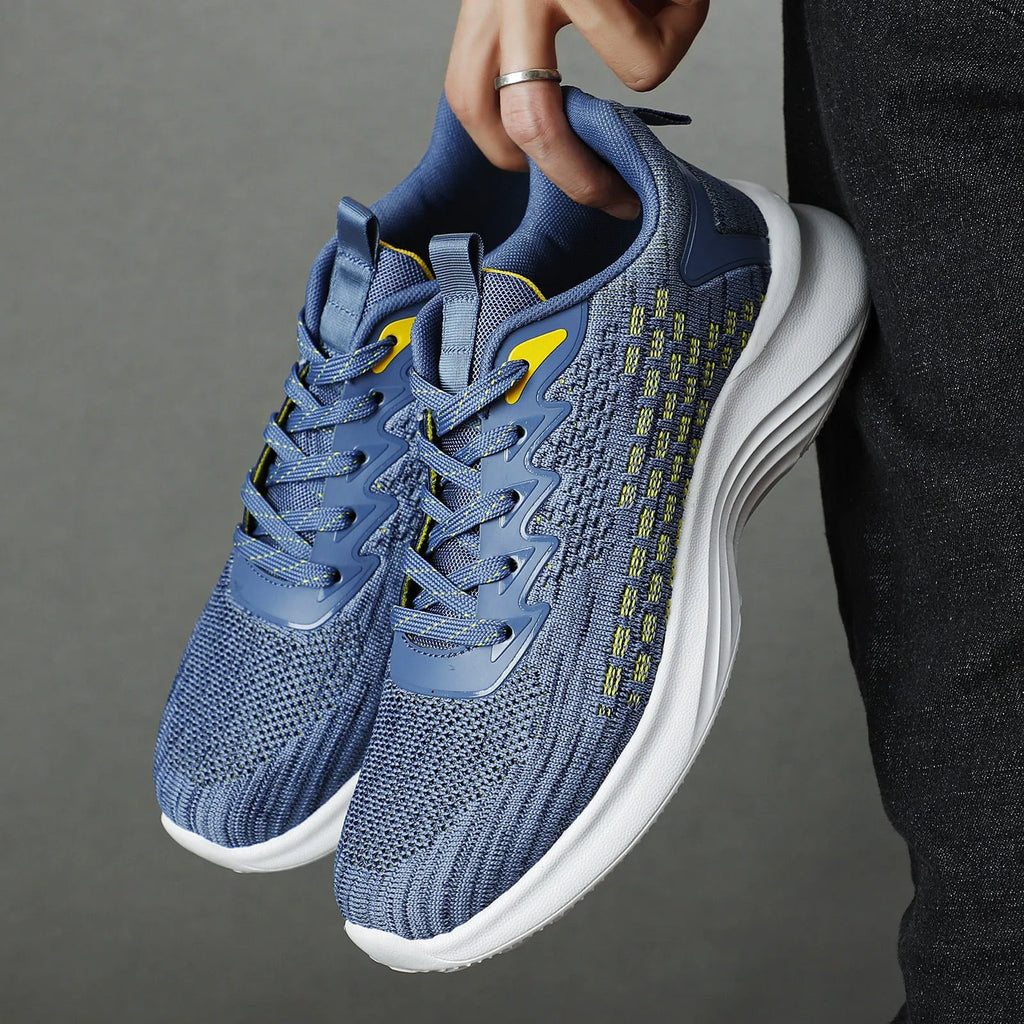 Women's Lavender Purple Flyknit running shoes with striped pattern, mesh upper, and flat EVA sole.