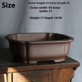 Purple sand rectangular bonsai flower pot with modern design for floor placement