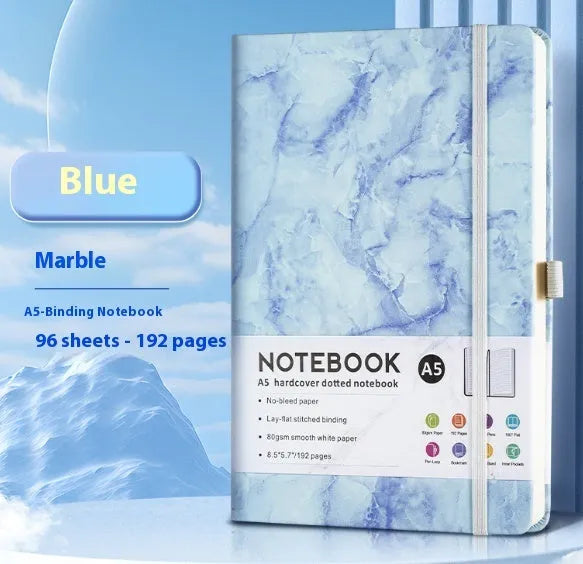 A5 soft skin-feel PU leather diary with strap closure and horizontal ruled pages in multiple colour options