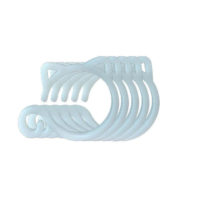 Cat-shaped plastic plant clip in green colour with dimensions 3cm wide by 4cm tall