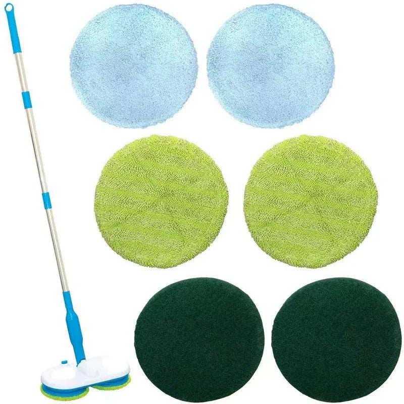 Wireless electric floor cleaning mop with USB charging and microfiber cloths