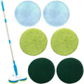 Wireless electric floor cleaning mop with USB charging and microfiber cloths