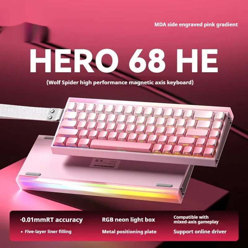 Magnetic axis mechanical keyboard with RGB backlighting in multiple colour and style options