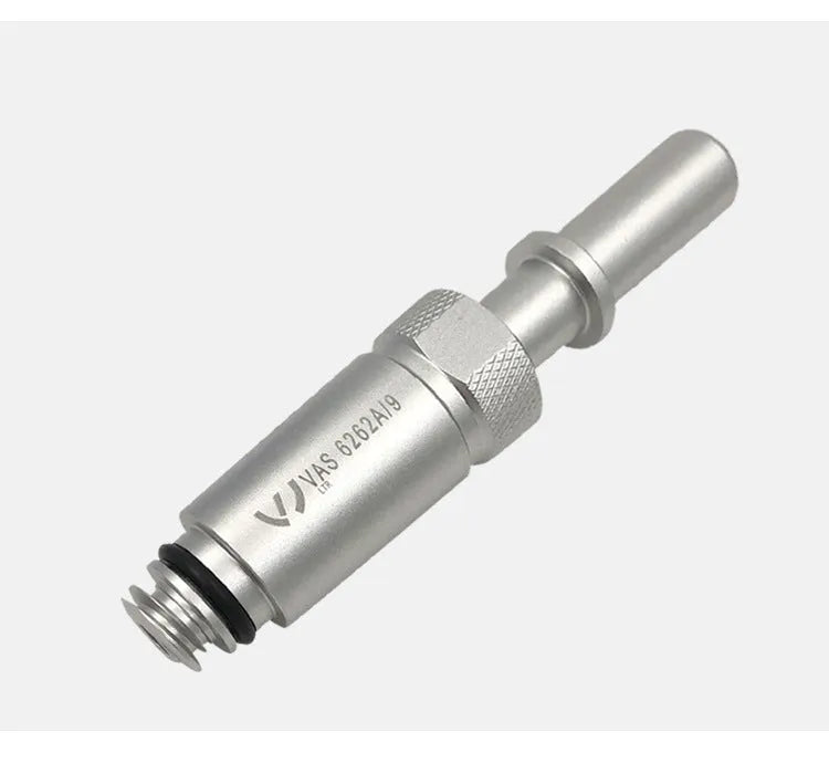 Silver metal VAS6262-9 transmission refuelling joint for automotive oil servicing.