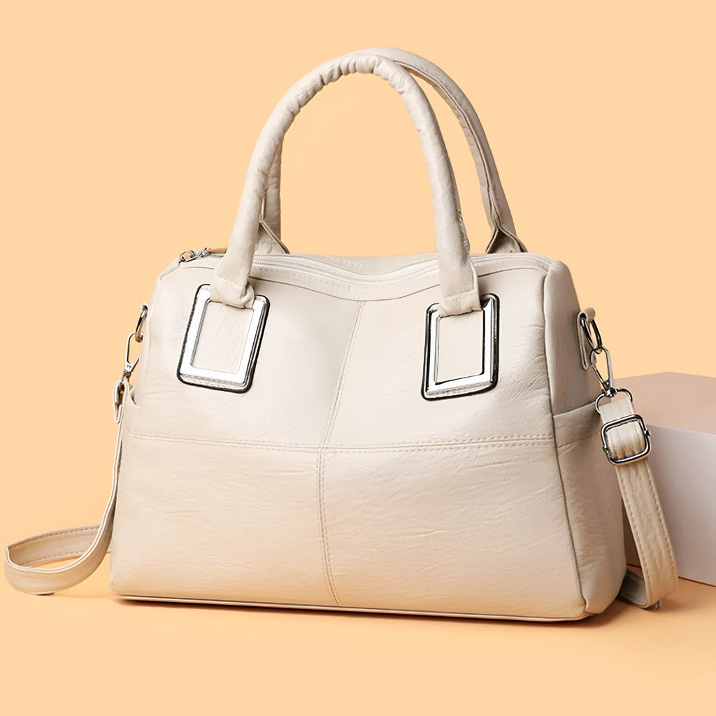 Women's square shoulder bag with phone pocket and file compartment in six colour options
