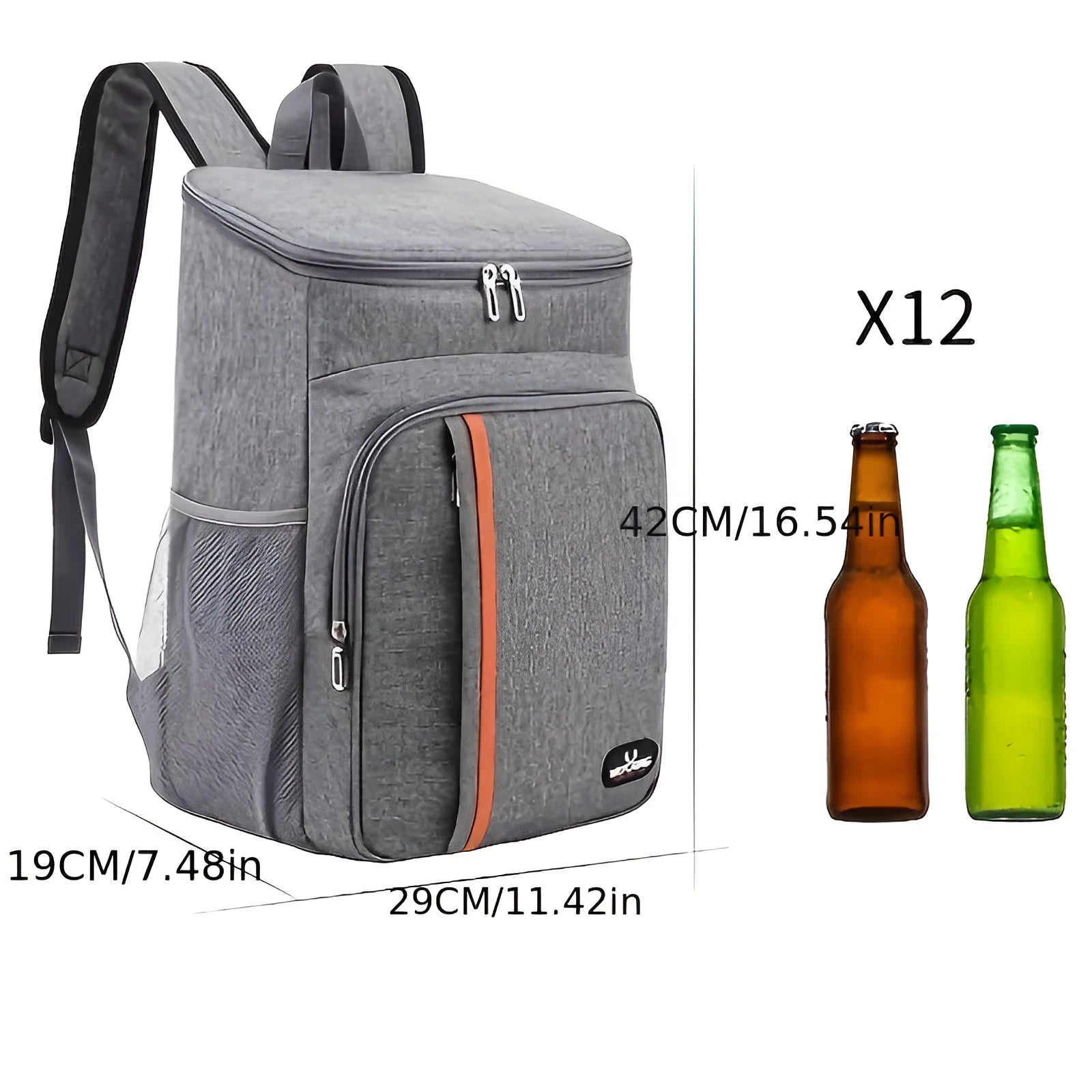 Multifunctional insulated shoulder sports bag in black with thermal and leak-proof features for outdoor picnic use