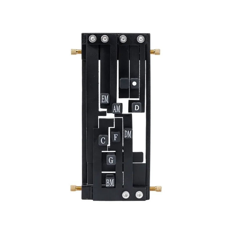 Black automatic chord device for folk guitar practice with two-chord function