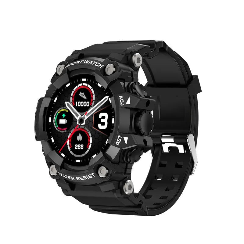 T6 Tactical Rugged Smart Watch with 1.3 inch screen in black or green on wrist