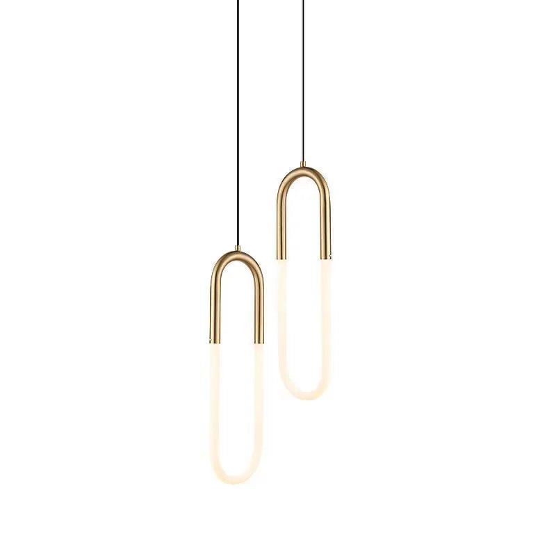 Nordic minimalist U-shaped bedroom chandelier ceiling light with 200mm diameter