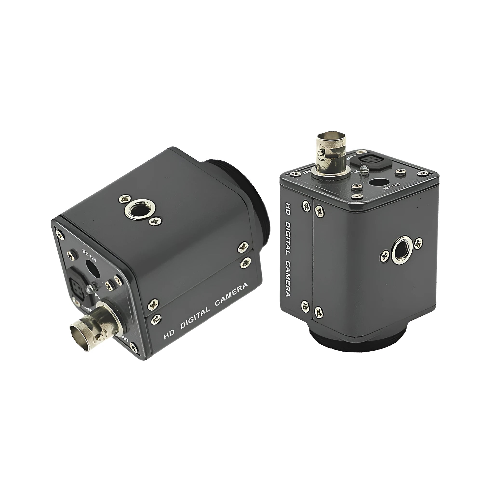 Mini mechanical microscope industrial camera with gun-style metal body and CMOS sensor