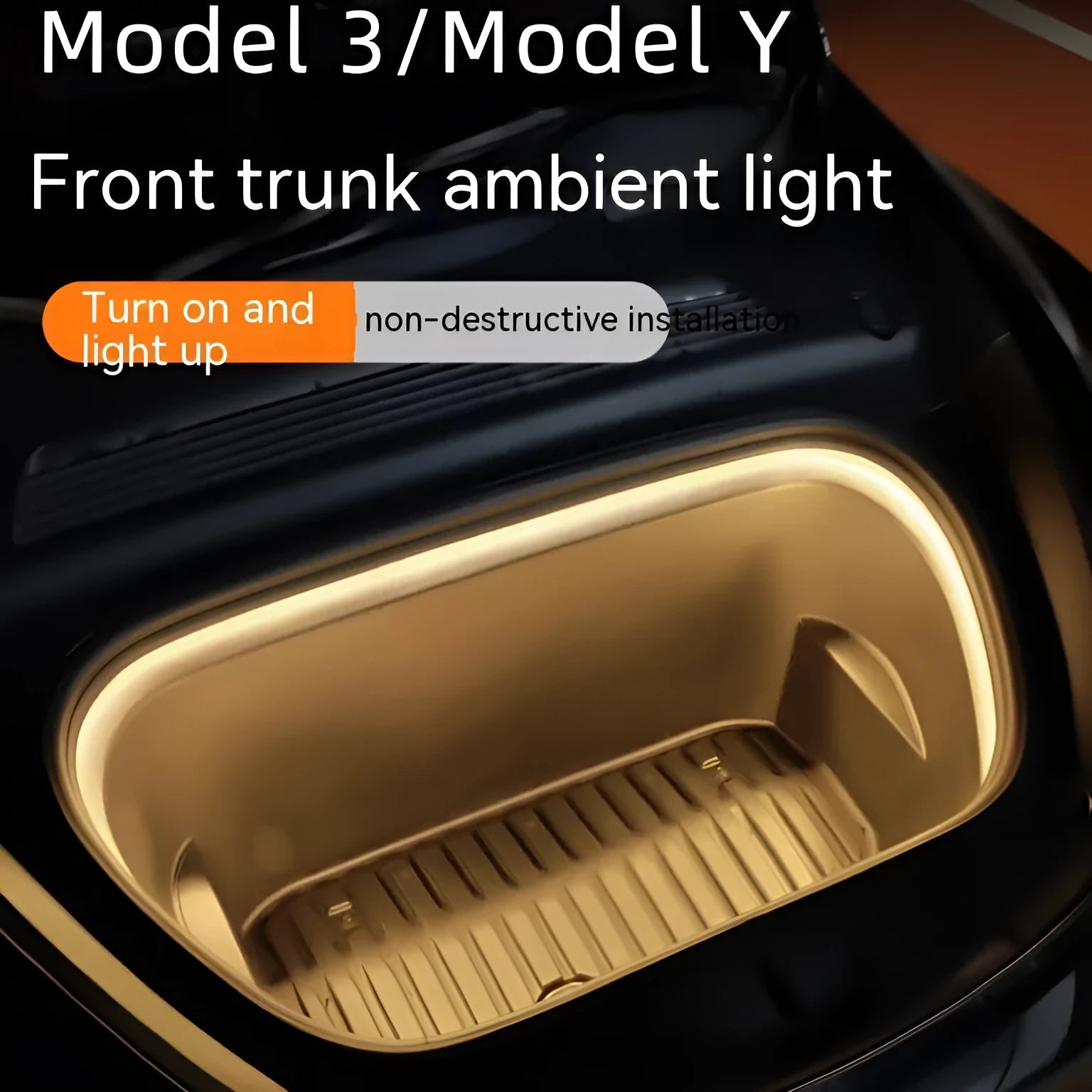 Tesla Model 3/Y centre console backup box LED atmosphere light kit in silicone housing