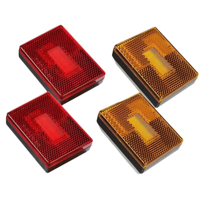 LED trailer side light with transparent cover in red or yellow with 19cm wiring