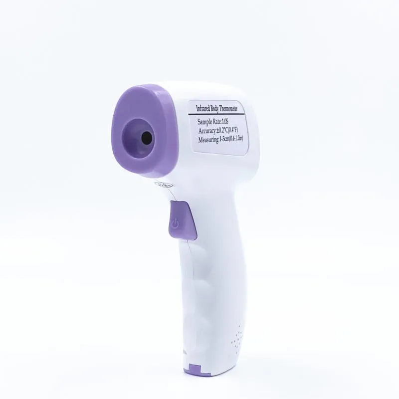 White digital non-contact thermometer for temperature measurement.