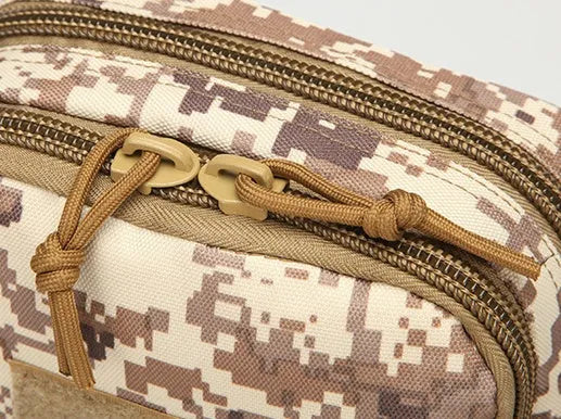 Tactical Molle crossbody bag in 800D Oxford fabric with front sub-bags and cache system for camping hiking trekking