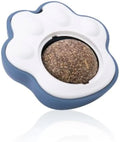 Edible catnip dental chew balls in blue, green, and pink colours measuring 45x33x50mm