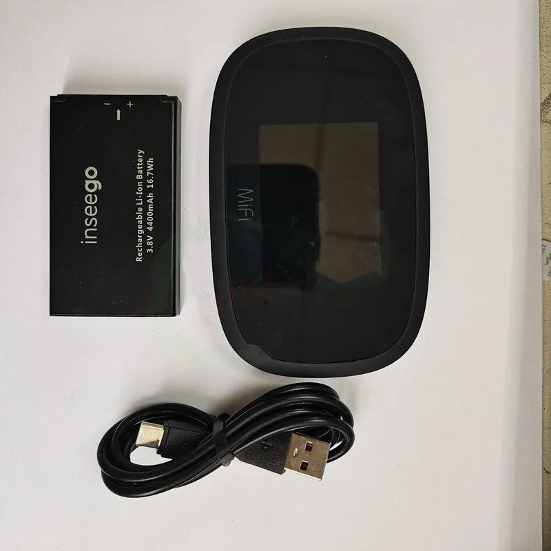 Black MIFI8000 portable 4G wireless router with compact design for mobile internet.