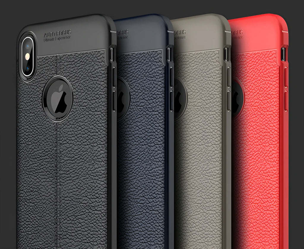 WeFor slim fitted phone case with PU leather back for OnePlus 6, 5, and 5T models.
