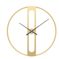 Round metal wall clock with a 50cm diameter face in a choice of black or gold colour.