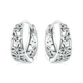 Sterling silver retro hollow butterfly zircon earrings with S925 certification