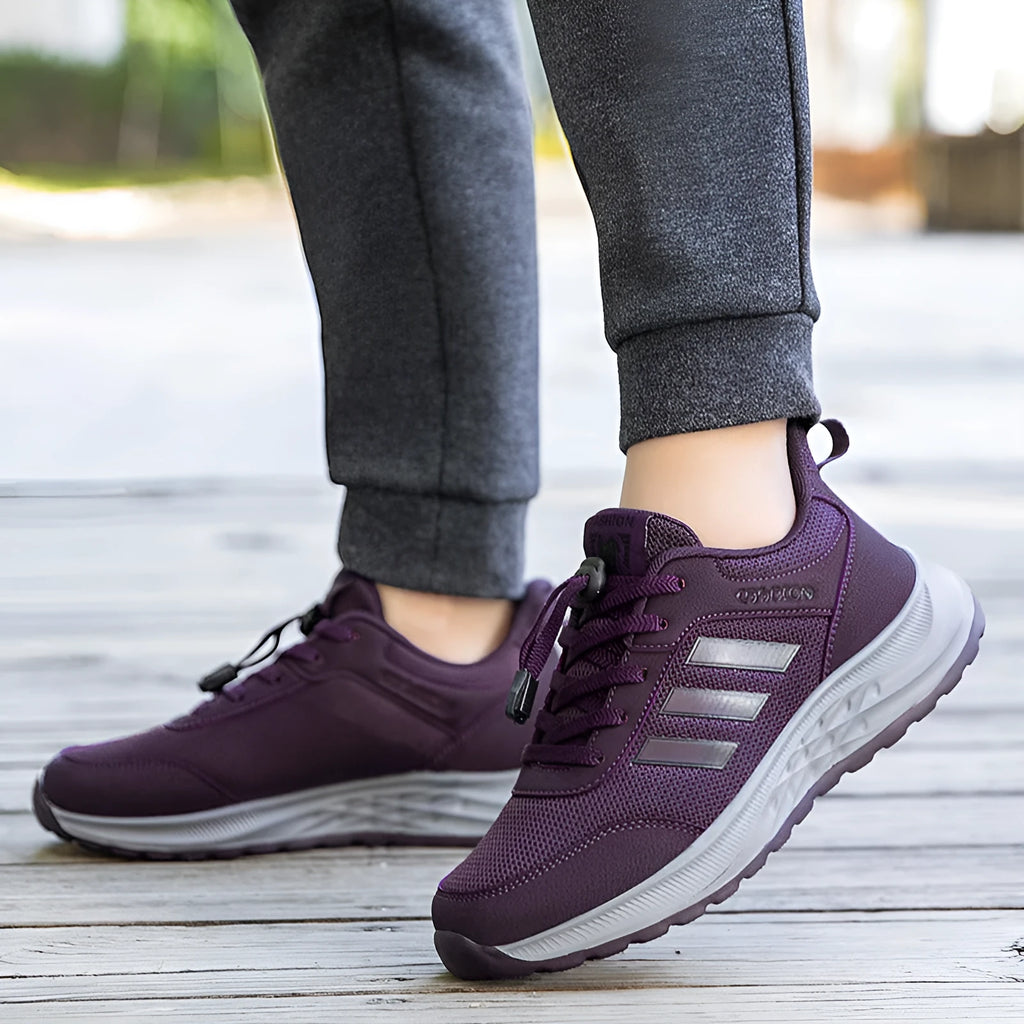 Mesh slip-on casual shoes with elastic band closure in multiple colour options