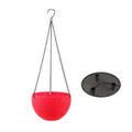 Plastic hanging basket with inner tank and chain, shown in green colour.