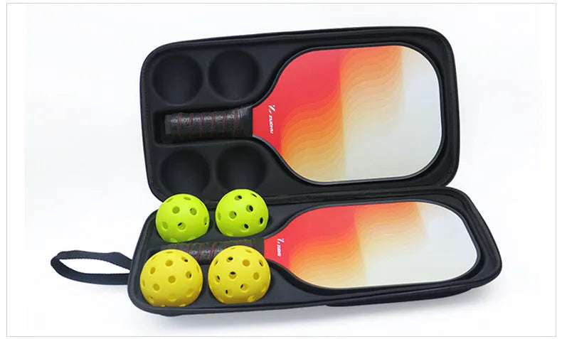 Black Peak portable EVA storage box for pickleball rackets and balls with double shoulder straps.