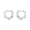 Sterling silver geometric earrings with round elements and electroplated finish