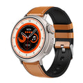 K9 Smart Watch in black on wrist, showing round screen with fitness stats
