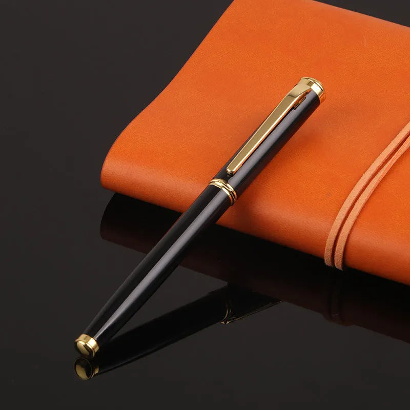 Red and black metal fountain pen with 0.5mm stainless steel nib for writing practice