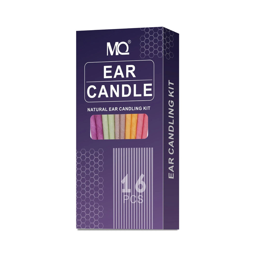 Ear candle health massage kit with 16 candles, 8 boards and 16 swabs in assorted colours