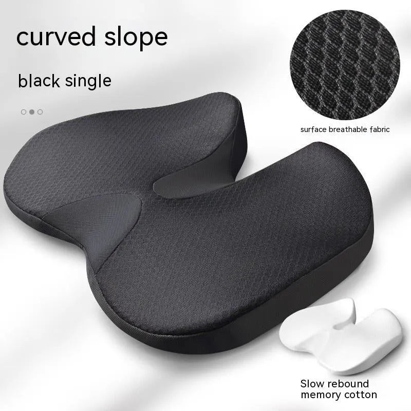 Curved bevel design seat cushion for tailbone and anal support in neutral colour options