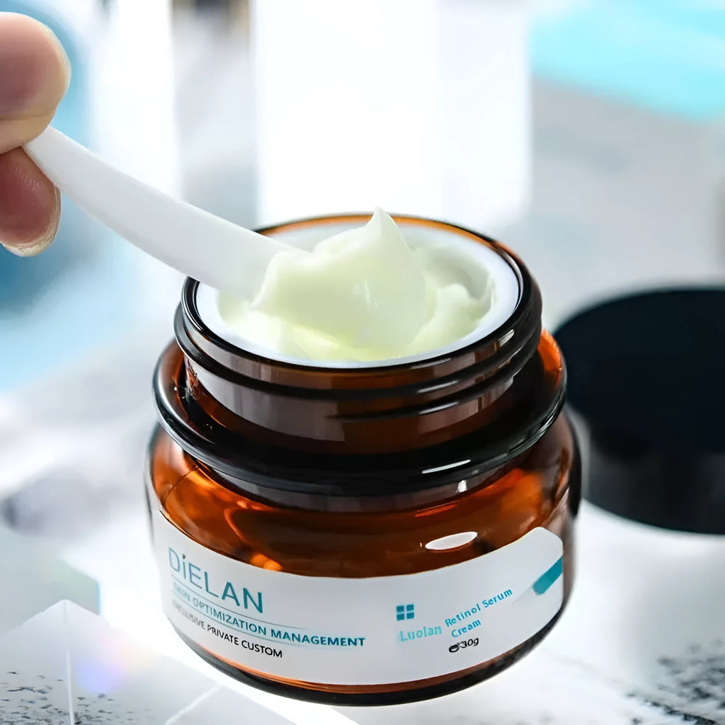Retinol Cream anti-ageing face moisturiser 30ml pot with squalane and sodium hyaluronate for normal oily dry combination skin