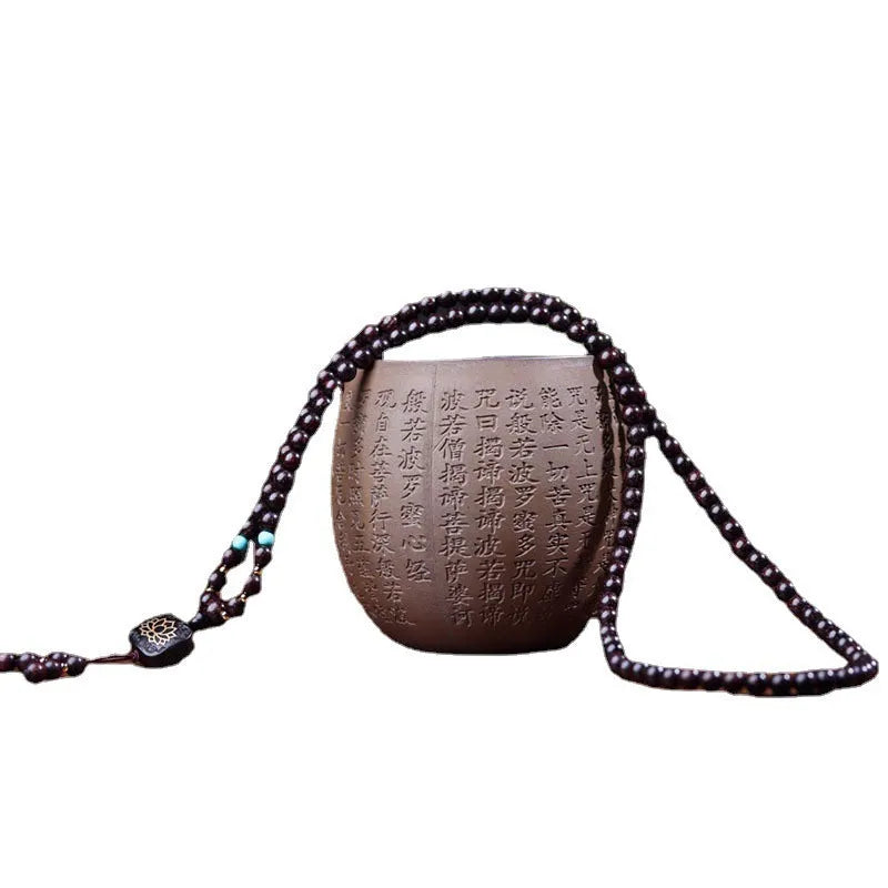 Zambia rosewood Buddha beads DIY bracelet with flat lotus pendant and 108 wooden beads