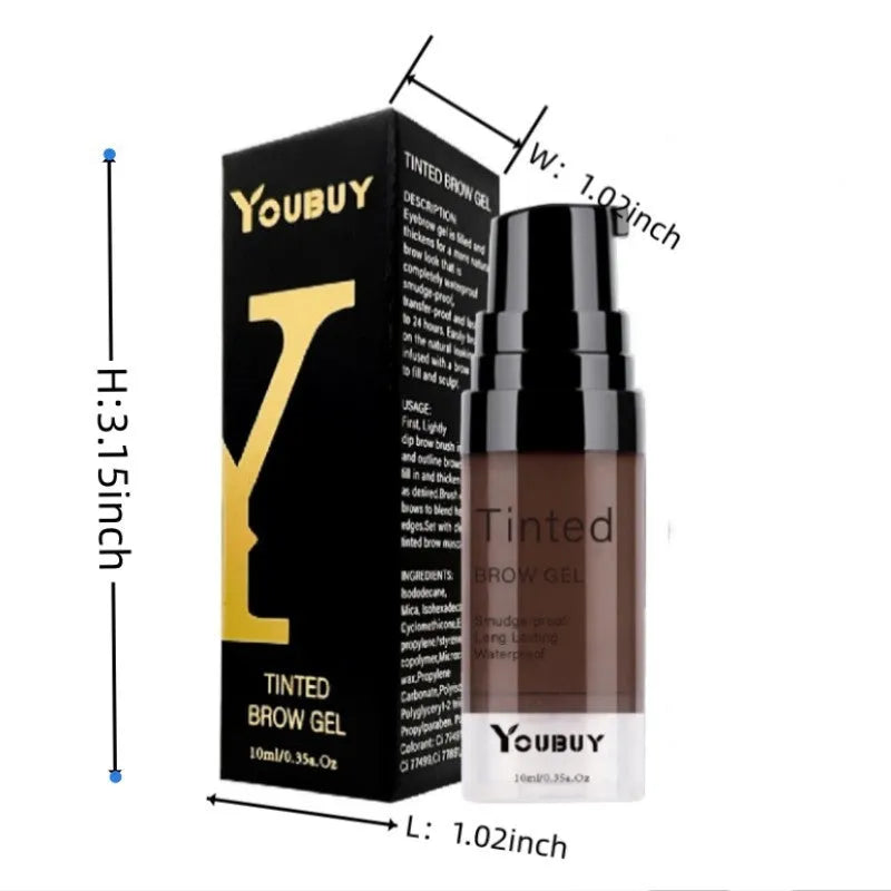 Waterproof brow cream eyebrow makeup in dark grey and golden yellow shades